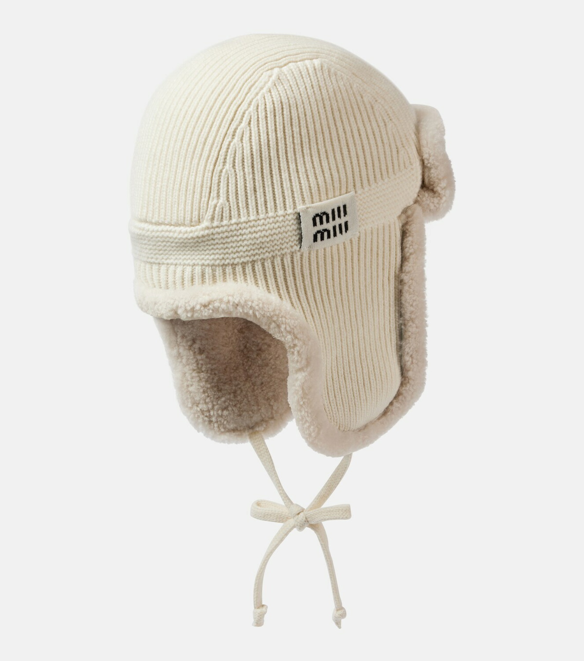 Miu Miu Shearling-trimmed wool and cashmere hat
