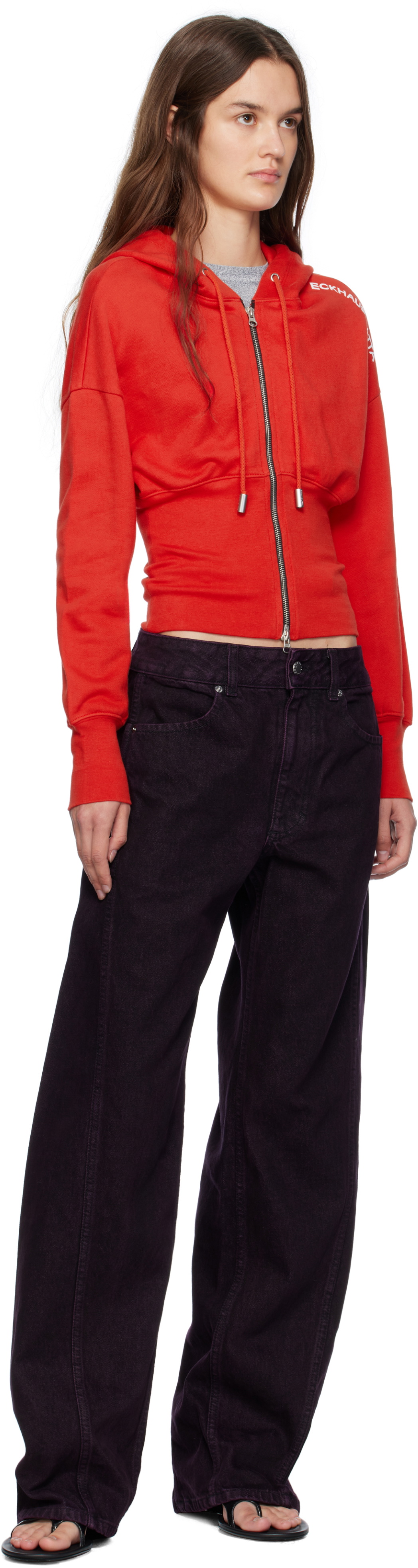Eckhaus Latta Red Snatched Hoodie