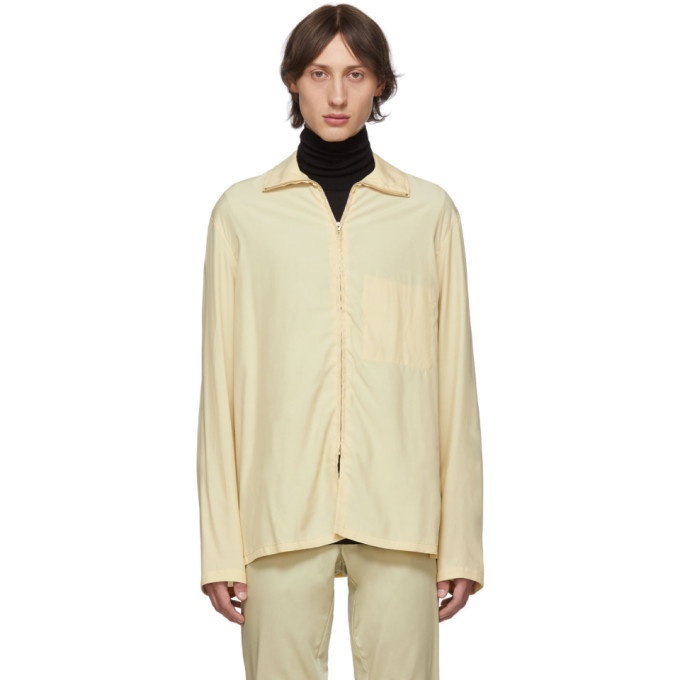 Lemaire Beige High Neck Zipped Jacket Lemaire