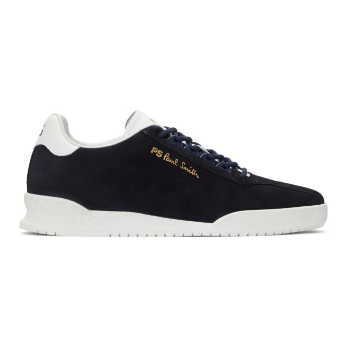 Photo: PS by Paul Smith Navy Suede Achirus Sneakers