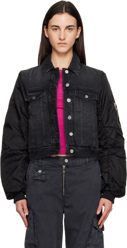 Photo: GANNI Black Rigid Denim Jacket