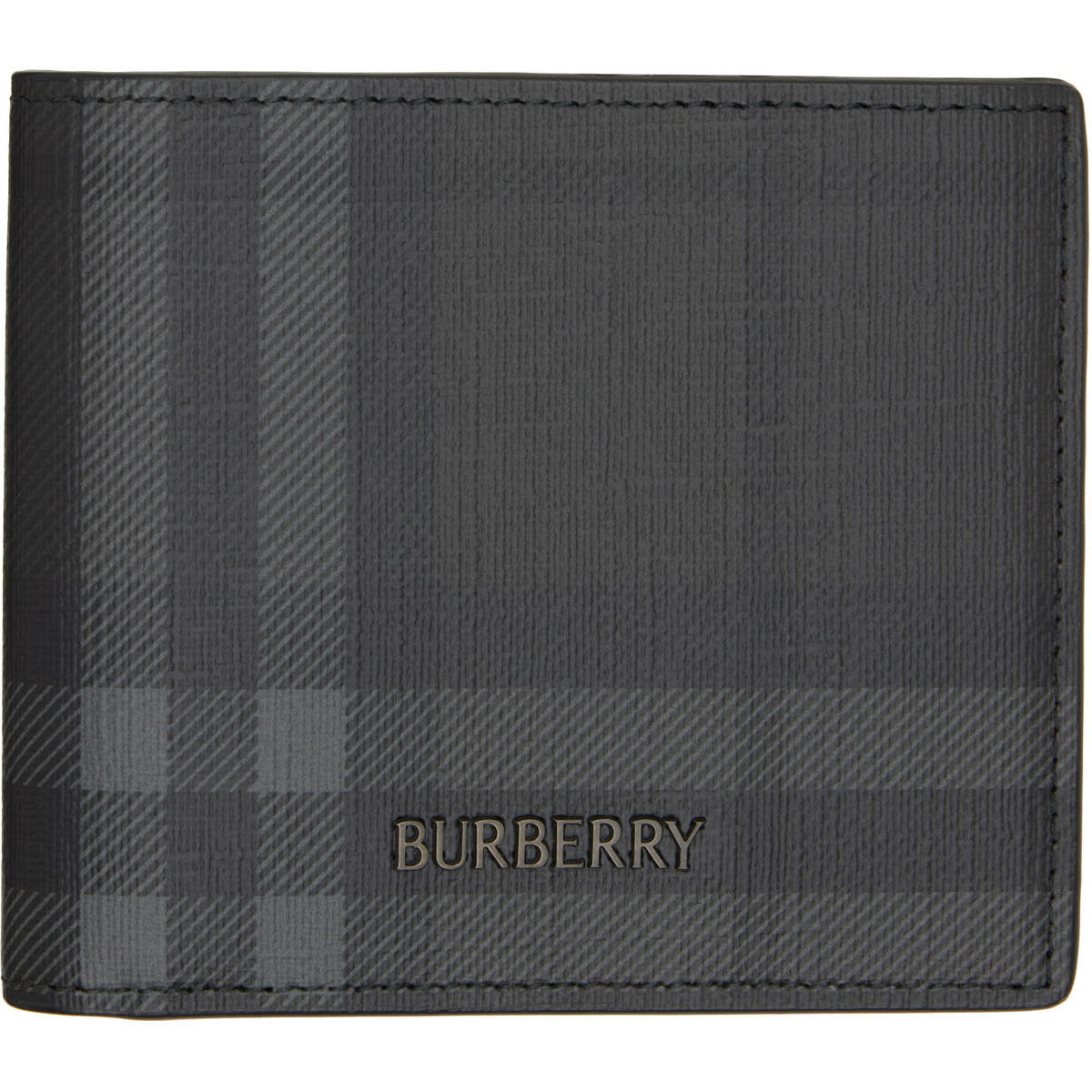 Burberry Gray City Check Bifold Wallet
