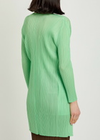Pleats Please Issey Miyake Pleated Woven Coat Light Green