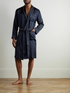ZIMMERLI - Belted Silk-Satin Robe - Blue