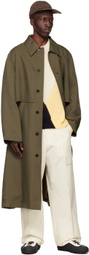 Jil Sander Green Viscose Trench Coat
