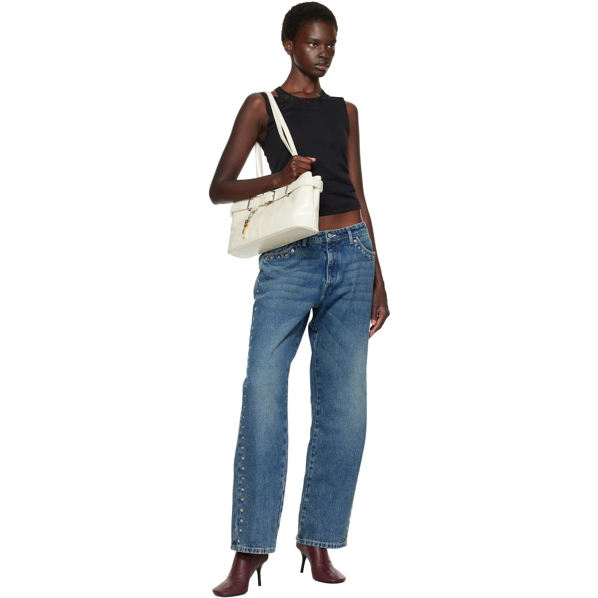 OSOI Off-White Shoulder Brocle Bag