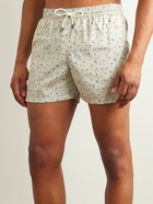 Canali - Straight-Leg Mid-Length Printed Swim Shorts - Neutrals