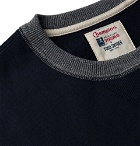 Todd Snyder Champion - Logo-Appliquéd Colour-Block Loopback Cotton-Jersey Sweatshirt - Navy