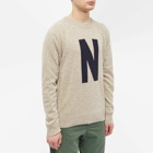 Norse Projects Men's Fridolf N Donegal Crew Sweat in Utility Khaki