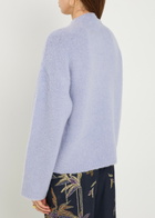 Forte_forte Mock-neck Brushed Wool-blend Jumper Lilac