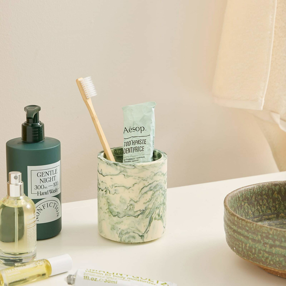 ferm LIVING Mist Container in Emerald/Off-White 