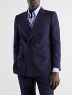 Husbands - Double-Breasted Wool-Fresco Suit - Blue