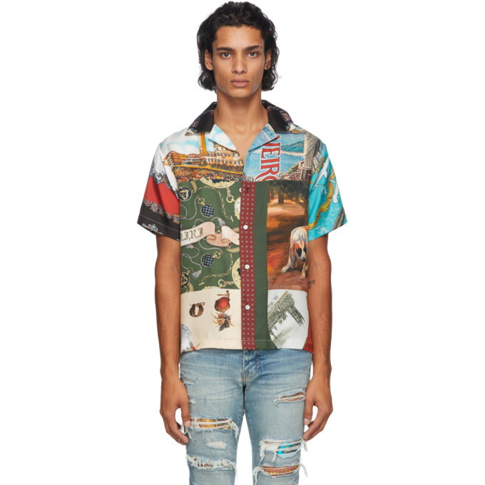 Photo: Amiri Multicolor Silk Souvenir Short Sleeve Shirt