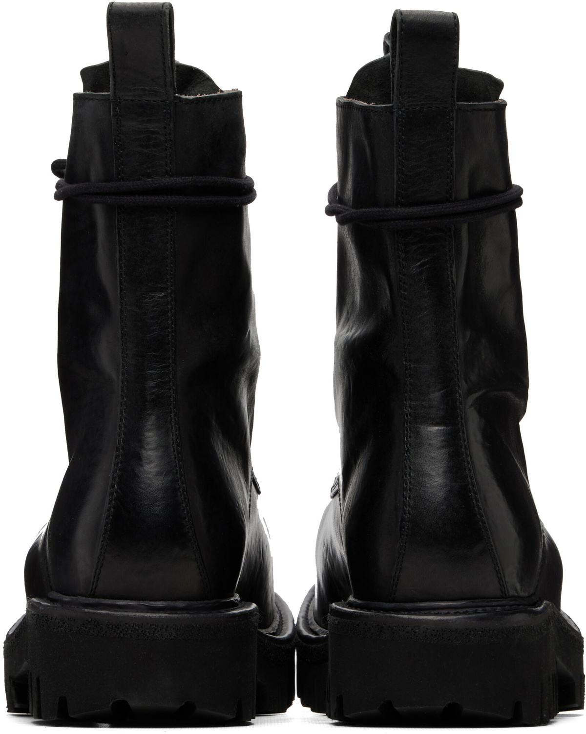 A DICIANNOVEVENTITRE Black Octa Combat Boots