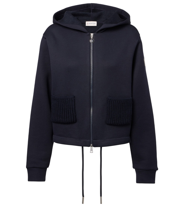 Photo: Moncler Cotton-blend jersey zip-up hoodie