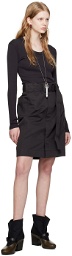 LEMAIRE Black Apron Midi Skirt