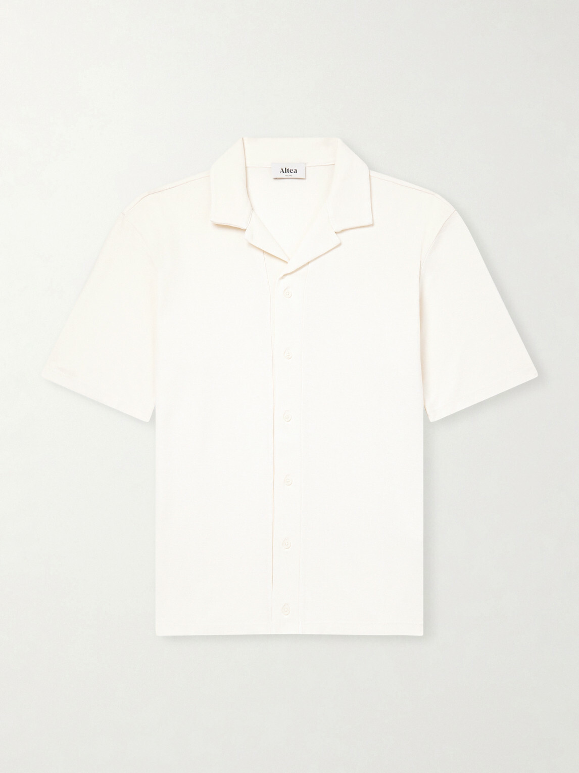 Altea - Jean Camp-Collar Cotton-Piqué Shirt - Neutrals