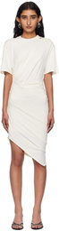 Mugler White Draped Pierced Day Minidress