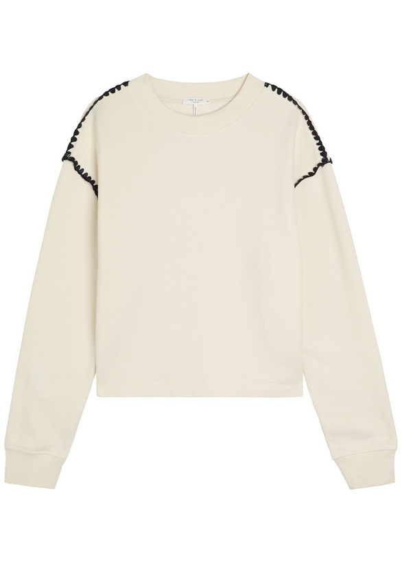 Photo: Rag & Bone Vintage Terry Blanket Stitch Cotton-blend Sweatshirt Cream