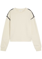Rag & Bone Vintage Terry Blanket Stitch Cotton-blend Sweatshirt Cream