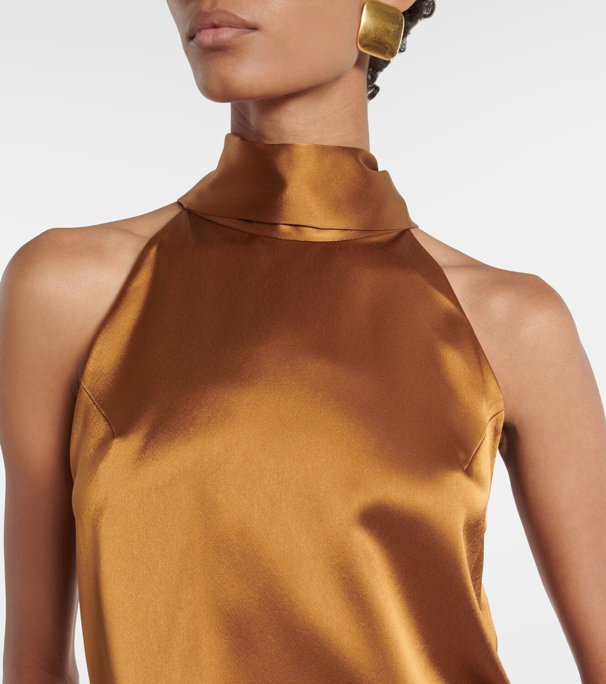 Galvan Sienna halterneck satin top