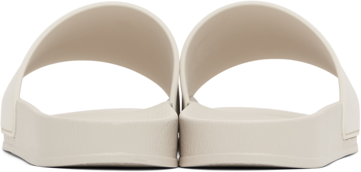 Palm Angels Beige New Logo Pool Slides