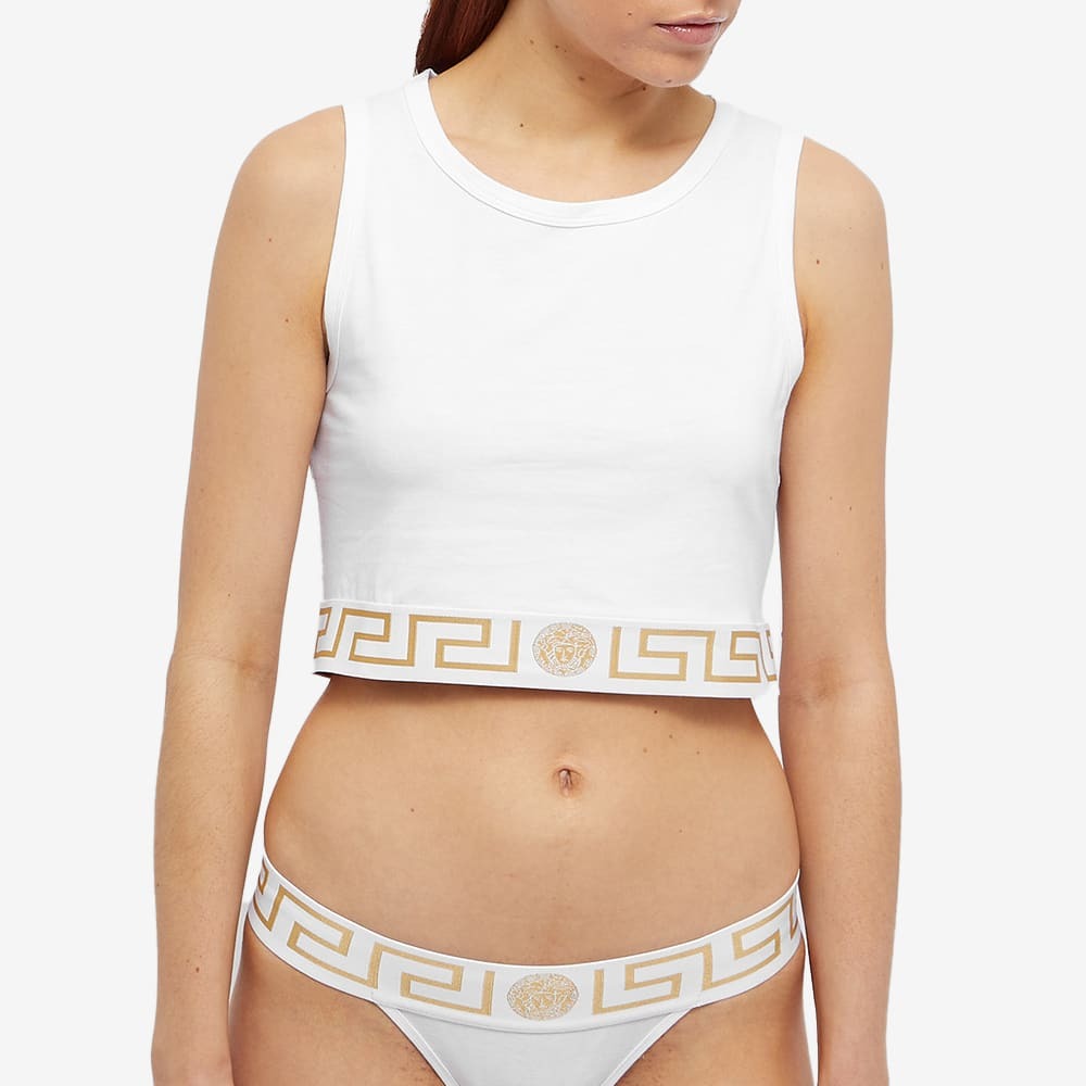 Versace Women's Greca Thong in White