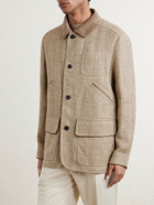 Ralph Lauren Purple label - Corduroy and Suede-Trimmed Herringbone Linen Field Jacket - Brown