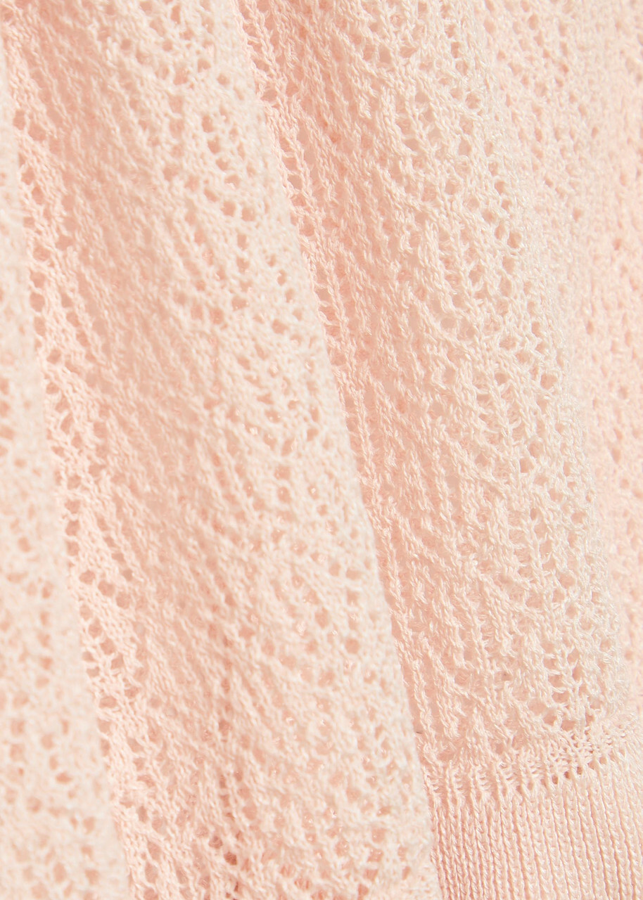 Ganni Pointelle Knit top Light Pink