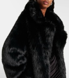 Balenciaga Off-shoulder faux fur coat