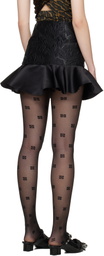 GANNI Black Satin Cloque Miniskirt