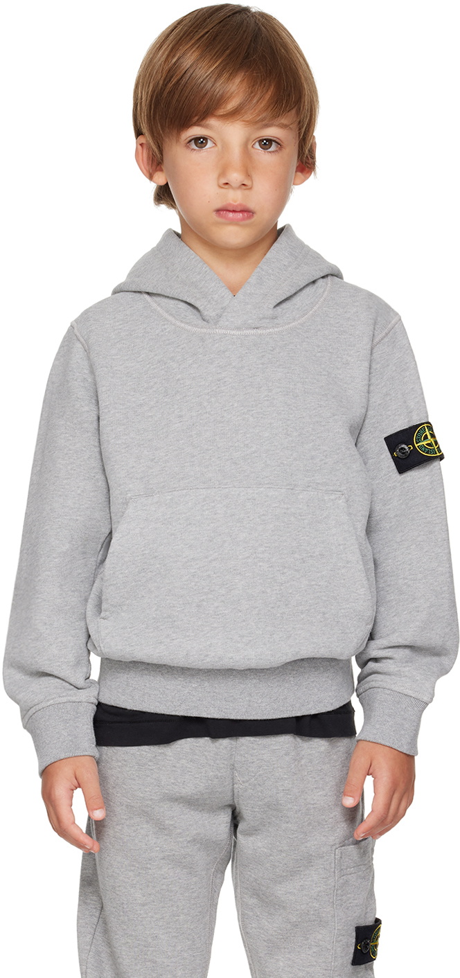 Stone Island Kids Boys Sweater In Light Gray 1