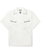 Wacko Maria - WOLF'S HEAD Camp-Collar Embroidered Lyocell Shirt - White