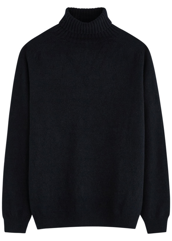 Photo: Sunspel Roll-neck Wool Jumper Navy