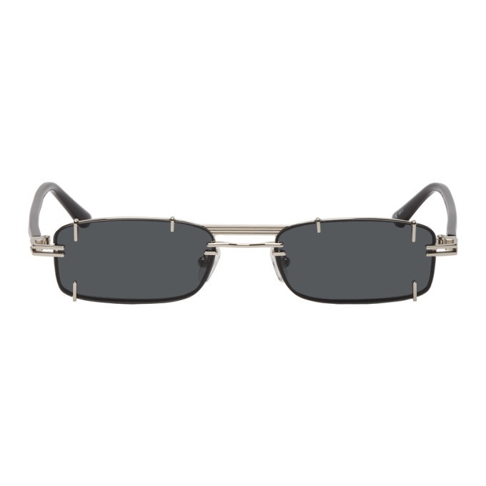 Photo: Y/Project Silver and Black Linda Farrow Edition Neo Sunglasses