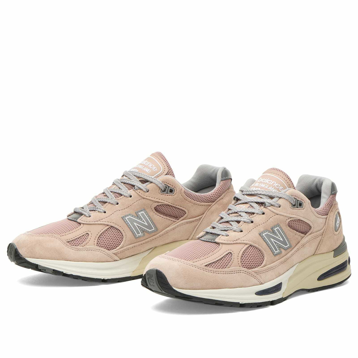 New Balance 991v2 Sneaker in Mahogany Rose/Silver