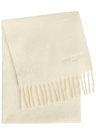 Givenchy Logo-embroidered Fringed Alpaca-blend Scarf - Ivory - One Size