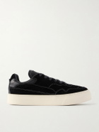 Omni - Matta Leather-Trimmed Suede Sneakers - Black