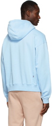 M.A. Martin Asbjørn SSENSE Exclusive Blue Cropped 'MA' Hoodie
