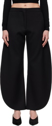 ALAÏA Black Petal Wool Trousers