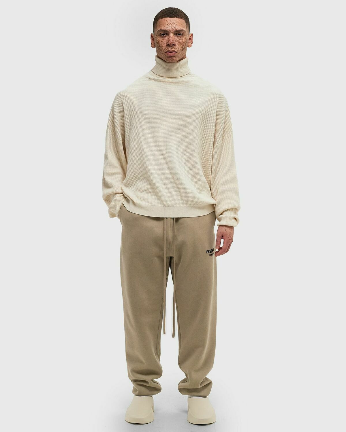 Fear of God Essentials WAFFLE TURTLENECK Beige Mens Pullover