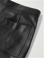 Bottega Veneta - Layered Wide-Leg Leather Trousers - Black