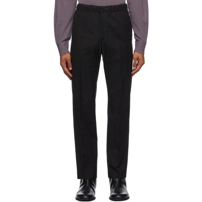 Photo: Dries Van Noten Black Formal Drawstring Trousers