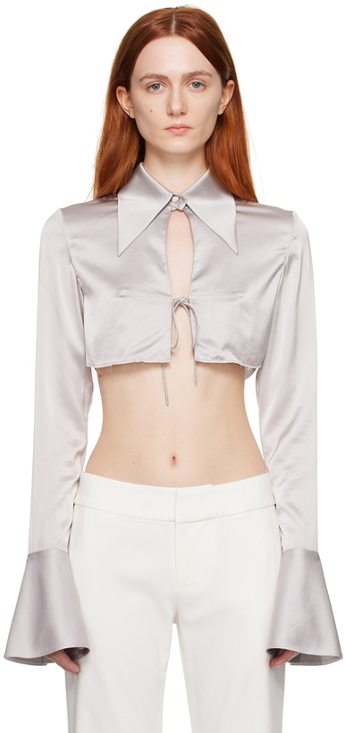 Photo: JUNEYEN Gray Cropped Shirt