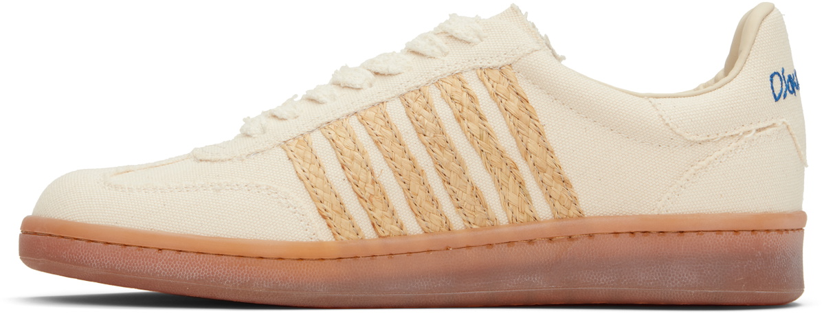 Dsquared2 Beige Summer Lovers Raffia Boxer Sneakers