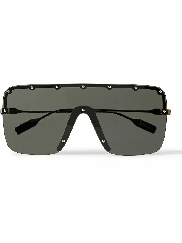 Photo: Gucci Eyewear - Square-Frame Gold- and Silver-Tone Sunglasses