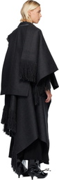 sacai Gray Double-Faced Plaid Melton Vest