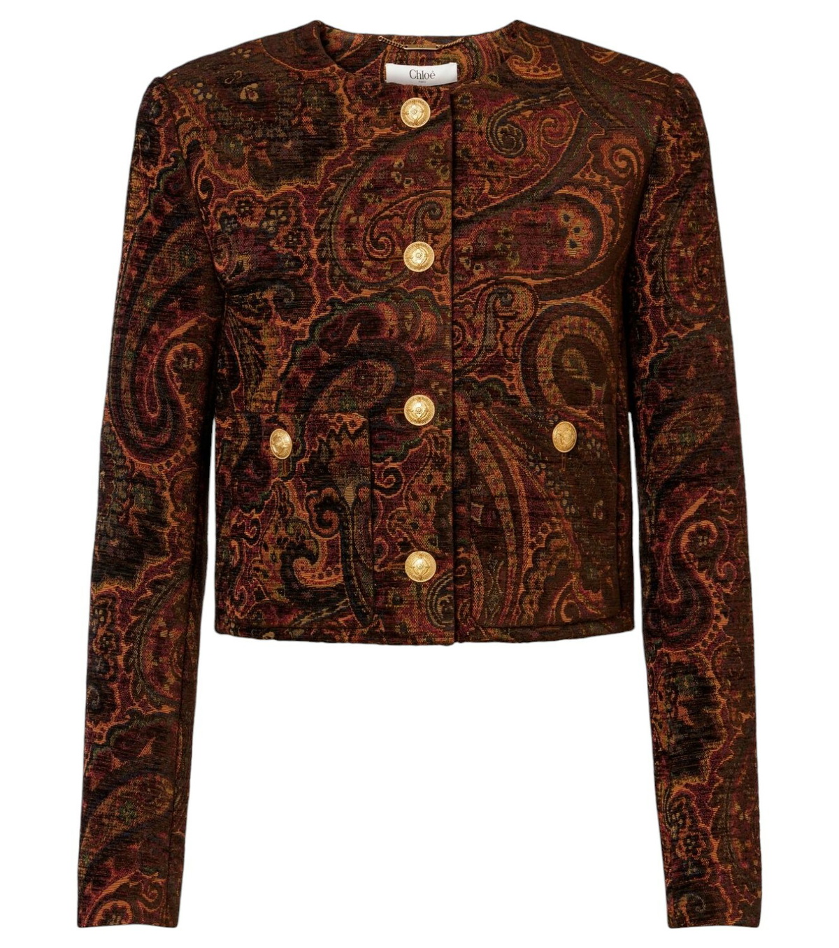 Chloe Scalloped Cropped Velvet Jacket Black Chloe