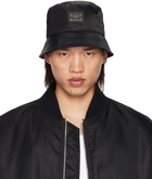 Dolce&Gabbana Black Branded Plate Bucket Hat