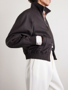 TOM FORD - Leather-Trimmed Wool and Silk-Blend Jacket - Brown